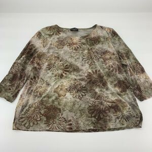 Brittany Black Womens Blouse Shirt Long Sleeve Floral Print Casual Plus Sz 3X